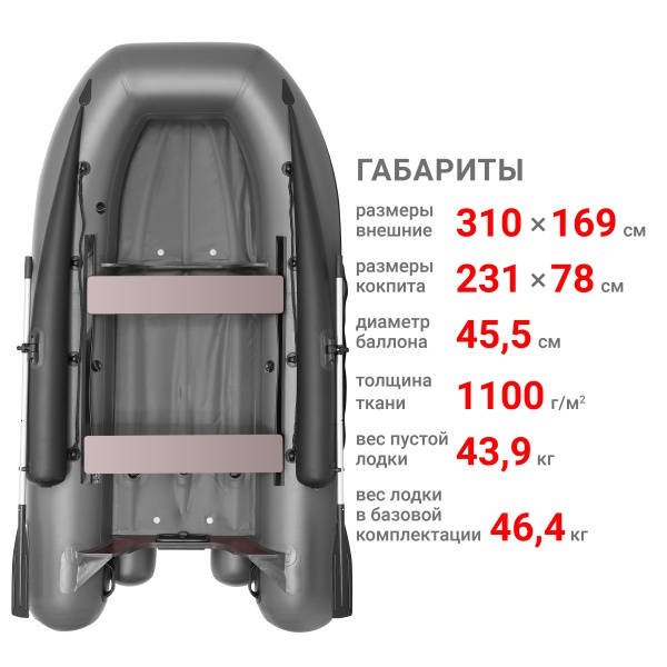 310 фм Лодка (серый 110042)